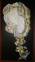 face to face style: clay reliefs of on tile material: clay size: 30 x 60 cm