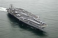 american aircraft carrier with f-18 super hornet