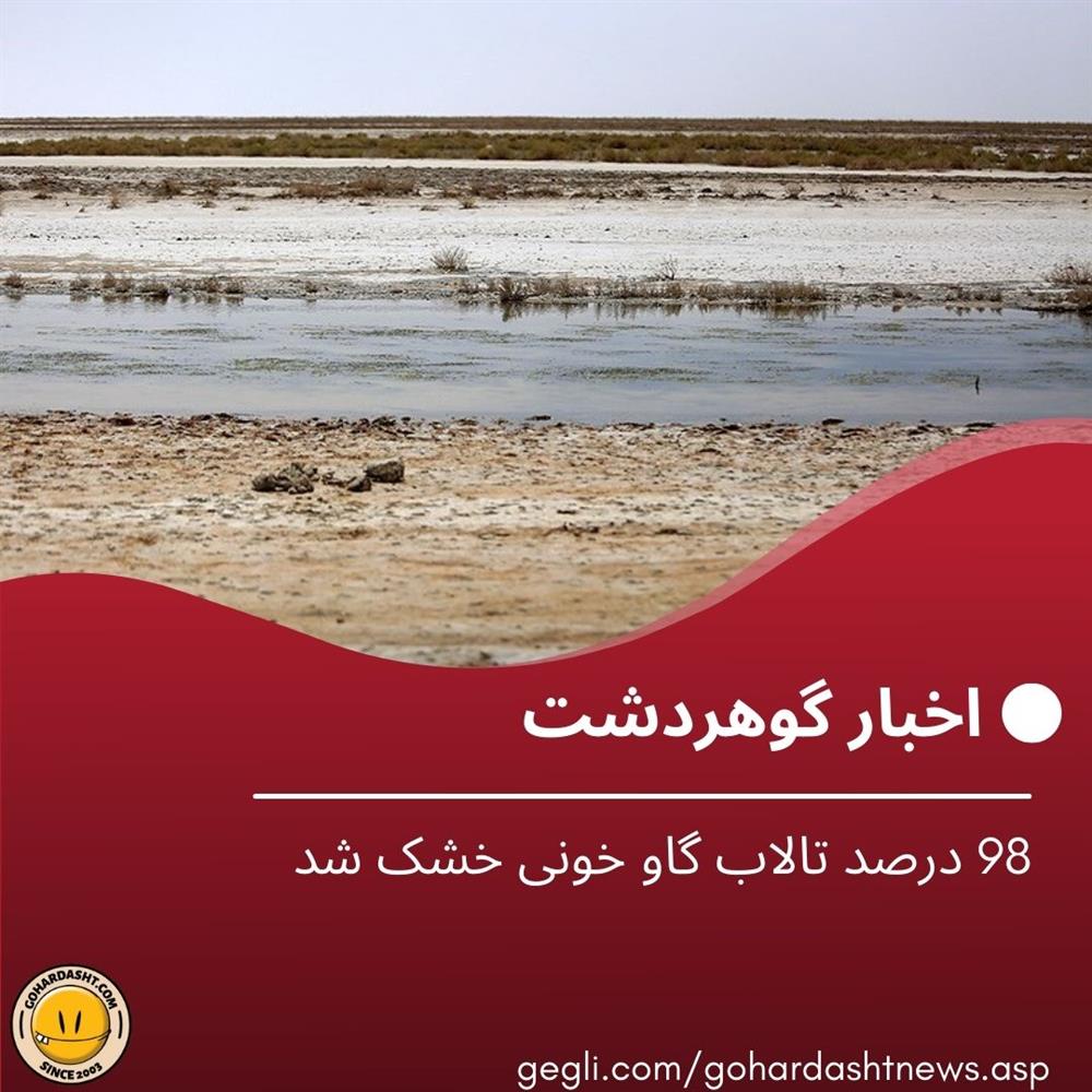 98 درصد تالاب گاو خونی خشک شد